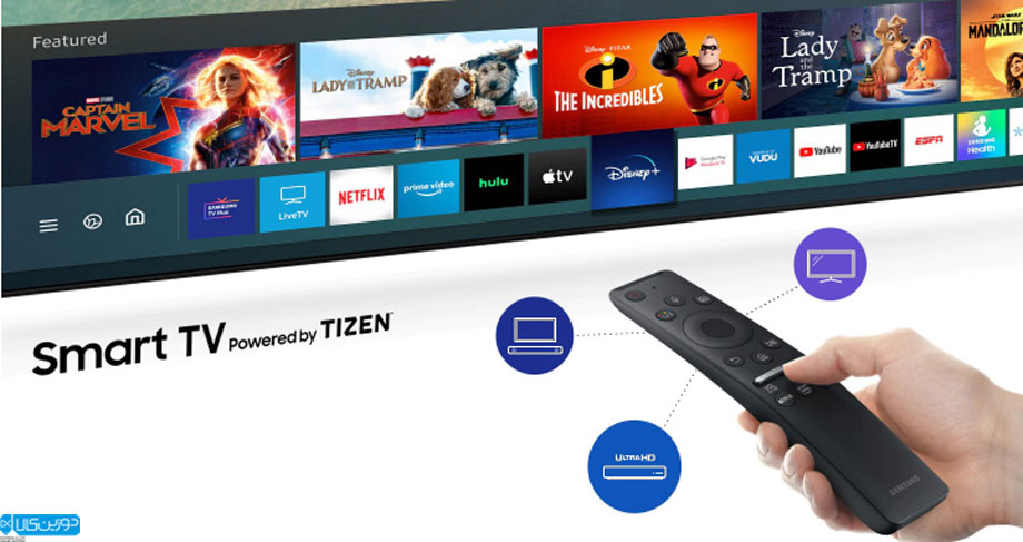 امکانات اسمارت تلویزیون منحنی 4K سامسونگ 55TU8300